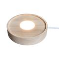 HGYCPP Night Light Solid Wooden Luminous Base Colorful White and Warm 3 Colors Light Holder Accessories Round Shaped Light Base