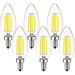 Luxrite 5W E12 Vintage Candelabra LED Dimmable Light Bulbs 60W Equivalent 5000K Bright White 550 Lumens Blunt Tip 6-Pack