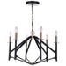 Craftmade 55526 The Reserve 6 Light 27 Wide Taper Candle Style Chandelier - Flat Black /