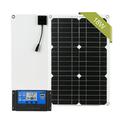 OWSOO 18W Solar Panel Kit Dual USB Port Off Grid Monocrystalline Module with Solar Controller SAE Connection Cable
