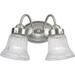 Fluted Glass Collection Two-Light Brushed Nickel Clear Prismatic Glass Traditional Bath Vanity Light