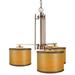 Woodbridge Lighting Hudson 3-light Metal & Veneer Chandelier in Nickel/Nougat