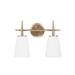 -Two Light Wall/Bath Bar-Satin Brass Finish-Incandescent Lamping Type Bailey Street Home 73-Bel-1636604