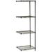 Nexel 5 Tier Black Epoxy Wire Shelving Add-On Unit 24 W x 21 D x 86 H