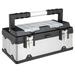 Costway 18 Inch Tool Box Stainless Steel and Plastic Portable Organizer w/ Lid Organizer