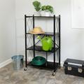 Honey-Can-Do Wheeled 4-Shelf Steel Folding Storage Shelves Black Holds up to 75 lb per Shelf