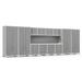 NewAge Products Pro Series Platinum 14 Piece Cabinet Set Heavy Duty 18-Gauge Steel Garage Storage System Slatwall Included