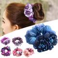 GROFRY Faux Pearl Flower Decor Hair Tie Faux Pearl Elegant Beads Bun Hair Ring Hair Accessories