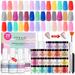 Saviland 29Pcs Dip Powder Nail Kit with Everything - 20 Colors Dipping Nail Powder Kit with Base and Top Coat Activator Brush Saver Dip Powder Liquids Set