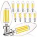 Luxrite 5W E12 Vintage Candelabra LED Dimmable Light Bulbs 60W Equivalent 3500K Natural White 550 Lumens Blunt Tip 12-Pack