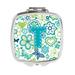 Carolines Treasures CJ2006-TSCM Letter T Flowers & Butterflies Teal Blue Compact Mirror