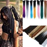 S-noilite Dreadlock Extension Ombre For Hip-Hop Synthetic Heat Resistant Crochet Braiding Hair Handmade Extension Twist Braiding For Women Black + Dark Grey + Silver Grey 24 -35g