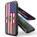 INFUZE Qi Wireless Portable Charger for Nokia XR20 External Battery (10000 mAh 18W Power Delivery USB-C/USB-A Ports) with Touchless Tool - USA Skull Flag