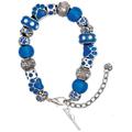 Delight Jewelry Silvertone 3-D Hair Curling Iron Blue Paw Print Bead Bracelet 7 +2