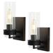 Harper 4.5 1-Light Modern Farmhouse Iron/Glass LED Sconce Oil Rubbed Bronze/Clear (Set of 2)