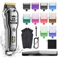 Hatteker Hair Cutting Kit Pro Hair Clippers for Men Professional Barber Clippers IPX7 Waterproof Cordless Hair Trimmer with Barber Cape