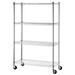 UBesGoo 4-Shelf Steel Wire Shelving 36 W x 14 D x 54 H Rolling Garage Storage Rack with Wheels Silver