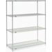 Nexel Chrome Wire Shelving Starter Unit - 5 Tier - 60 W x 24 D x 74 H