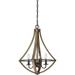Quoizel Shire 4-Light 24 Transitional Chandelier in Rustic Black