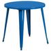 Bowery Hill 30 Round Metal Dining Table in Blue