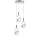 Orion 11.5 Adjustable Modern Integrated 3-Light Cluster LED Metal Pendant Chrome