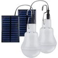 SHELLTON Solar Light Bulbs Outdoor Indoor Home Chicken Coop Lights Solar Powered LED Shed Lights Camping Lamps for Tent (2 Packs)