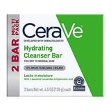 CeraVe Hydrating Cleanser Bar | Soap-Free Body and Facial Cleanser with 5% Cerave Moisturizing Cream | Fragrance-Free | 2-Pack 4.5 Ounce Each