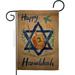 Ornament Collection 13 x 18.5 in. Happy Hanukkah Garden Flag with Winter Double-Sided Decorative Vertical Flags House Decoration Banner Yard Gift