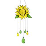 Dido Wind Bell Alloy Sunflower Wind Chime Epoxy Hanging Craft Decoration Windbell for Home Garden