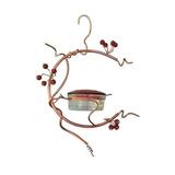 Hummingbird Feeder for Outdoor Decorative Metal Copper Red Berries Branches Art Hanging ornament for Garden Home New Home Decoration