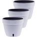 DecoPots - 3 Pack - 7.1 Inch - Self Watering Planter - Modern Flower Pot with Water Level Indicator - 5.5 Tall - for All House Plants Flowers Herbs Diameter 7.1 White - Black