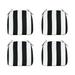 FBTS Prime 16x17 inch All-Weather Black Stripe Outdoor Seat Pads Pack of 4