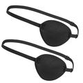 Frcolor 2Pcs Single Eye Mask 3D Stereo Comfort Sponge Shading Cover Training Pirate Toy Eye Patch Eye Mask for Children Adult Kids (Black)