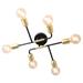 Xtricity - 6-Light Ceiling Light 18.9 Width From the Rockland Collection Black and Gold