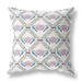 Lotus Peacock Rose Broadcloth Indoor Outdoor Blown and Closed Pillow White Blue Gray