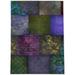 ECLECTIC BOHEMIAN PATCHWORK PURPLE GREEN AND GOLD Outdoor Rug By Kavka Designs