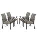 Ulax Furniture 4 Pieces Patio Padded Wicker Dining Chairs Indoor Outdoor Metal Conversation Armrest Chairs Furniture Set with Quick Dry Foam