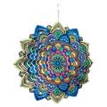 Mandala Wind Spinner-12Inch 3D Stainless Steel Wind Spinners Outdoor Hanging Garden Decoration Multi Color Mandala Flower Wind Spinners