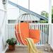 Arttoreal Aluminum Basket Egg Chair Without Stand Hanging Swing Chair with Cushion for Indoor Outdoor Patio Garden Orange