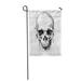 SIDONKU Sketch The Skull Vintage Skeleton Death Halloween Scary Head Garden Flag Decorative Flag House Banner 12x18 inch