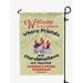 Printtoo Tan Welcome To Our Campsite Where Friends And Marshmallows Are Toasted Campsite Personalized Camping Flags For Campers Double Sided CampsiteFlagOutdoor GardenFlags