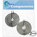 2-Pack Replacement for General Electric LEB116GR1WH 8 inch 6 Turns & 6 inch 5 Turns Surface Burner Elements - Compatible with General Electric WB30M1 & WB30M2 Heating Element for Range