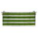 RSH DÃ©cor Indoor Outdoor 2â€� Tufted Bench Cushion with Ties (72â€� x 18â€� x 2â€�) Kiwi Green & White Stripe