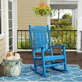 GARDEN Classic Plastic Adirondack Porch Rocking Chair Pacific Blue