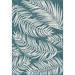 Unique Loom Palm Indoor/Outdoor Botanical Rug Teal/Ivory 6 1 x 9 Rectangle Floral / Botanical Tropical Perfect For Patio Deck Garage Entryway