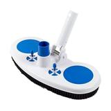 Htovila 13.5-Inch Pool Head Inground Above Ground Vinyl Pool Brush Head Spa Attachment Cleaning Tool with Weighted Base and Brushes