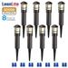 LEONLITE 8 Pack 3W LED Landscape Light Waterproof 12V Low Voltage 3000K Warm White Aluminum Housing with Ground Stake 3 Years Warranty for Outdoor Pathway Lawn Path Garden Yard