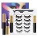 7Pcs Kit of Magnetic Eyelashes And Eyeliner With Natural Look & Reusable False lashes -No Glue Need 2 Eyeliner & 5 Eyelashes