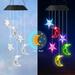 Solar Powered LED Wind Chime Outdoor Color-Changing Led Star Wind Chimes Automatic Light Sensor Outdoor Indoor Decor Yard Decorations Solar Light Mobile Memorial Wind Chimes Birthday Gifts