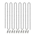 Uxcell Pull Chain Extension Chrome Beaded Chain 10 Ft with 10 Connectors for Light/ Fan Silver Tone